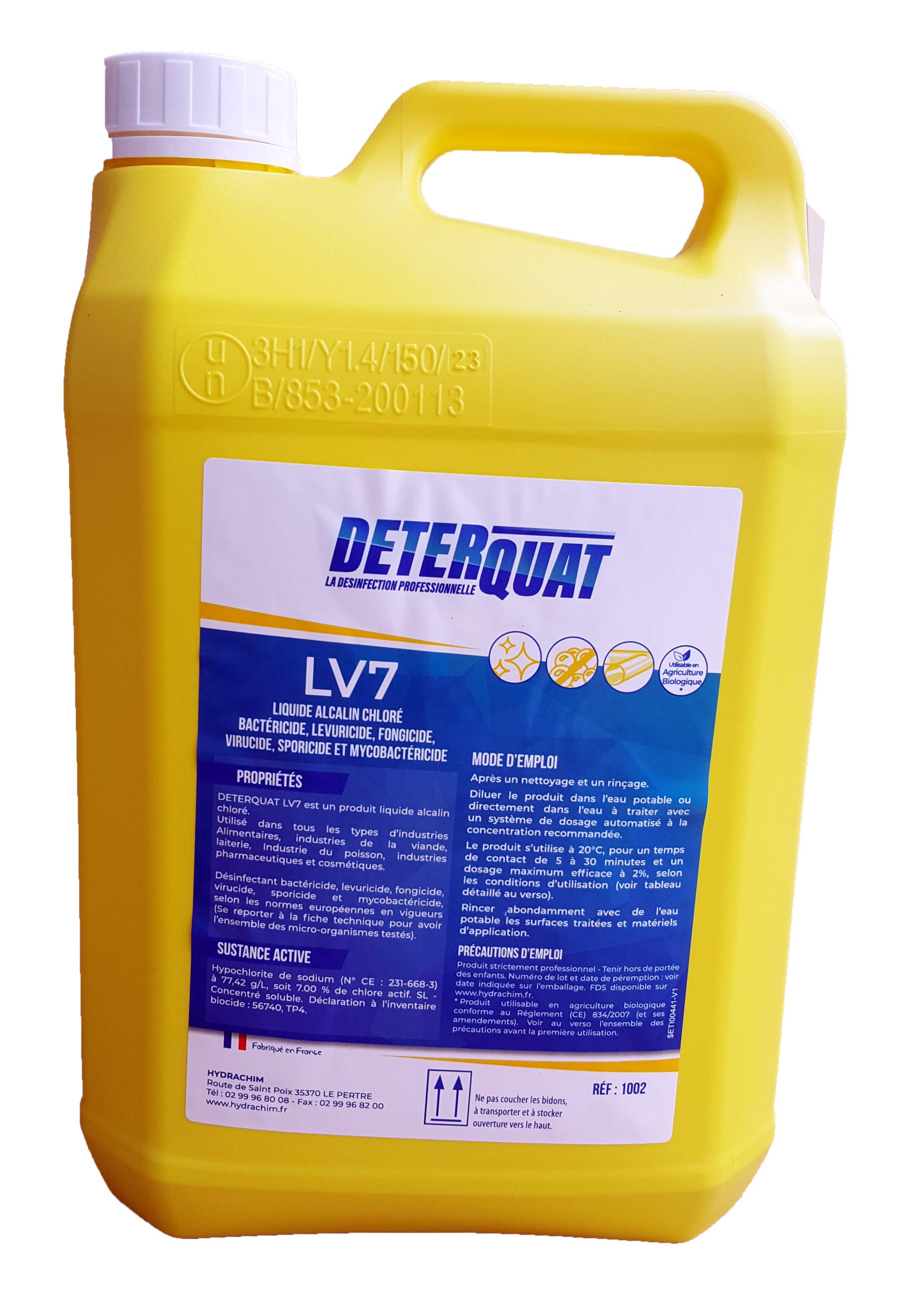 Désinfectant LV7  CIP alcalin Chloré