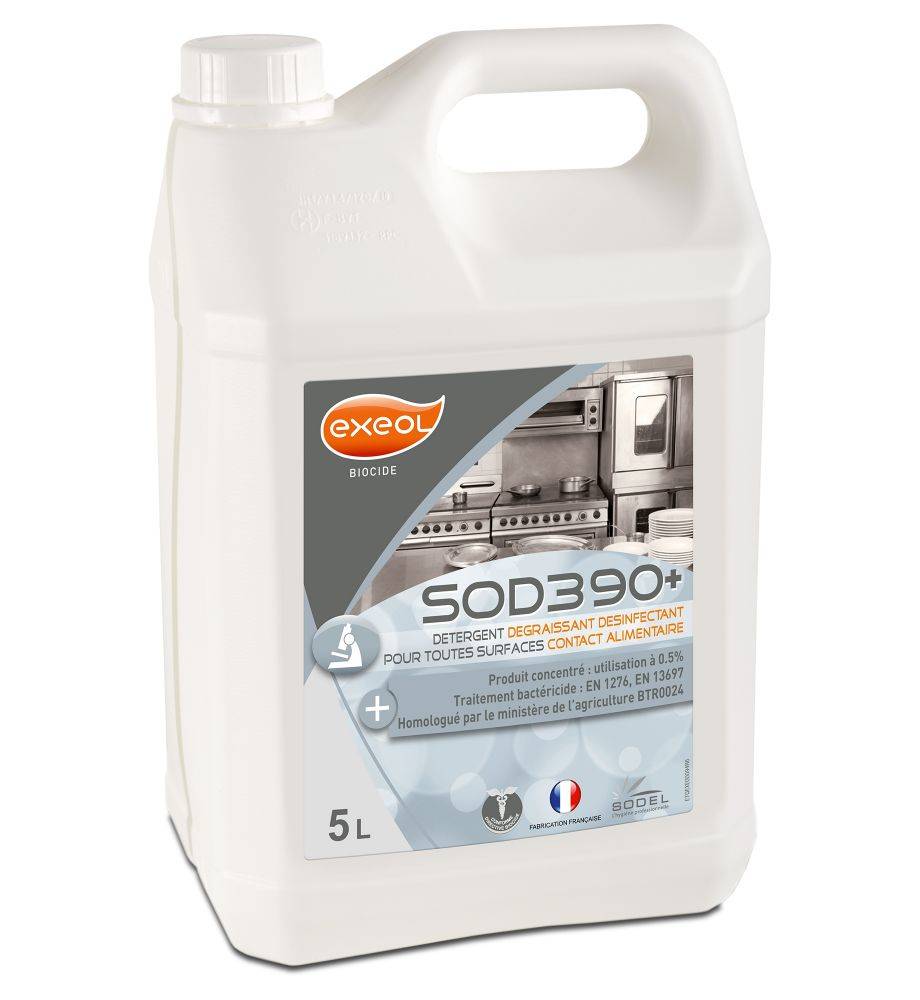  SOD390 désinfectant détergent dégraissant surfaces alimentaires